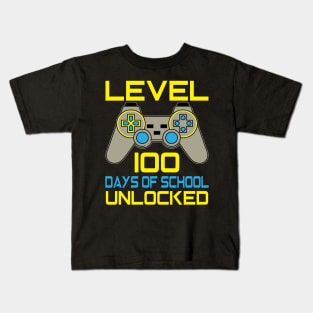 Level 100 completed 100 days of school unlocked Kids T-Shirt